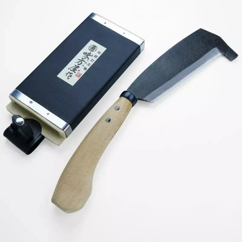 ”AJIKATAYA ” Japanese Hatchet / Machete Single-Edged White Oak Handle. KATABA 180mm (NATA)