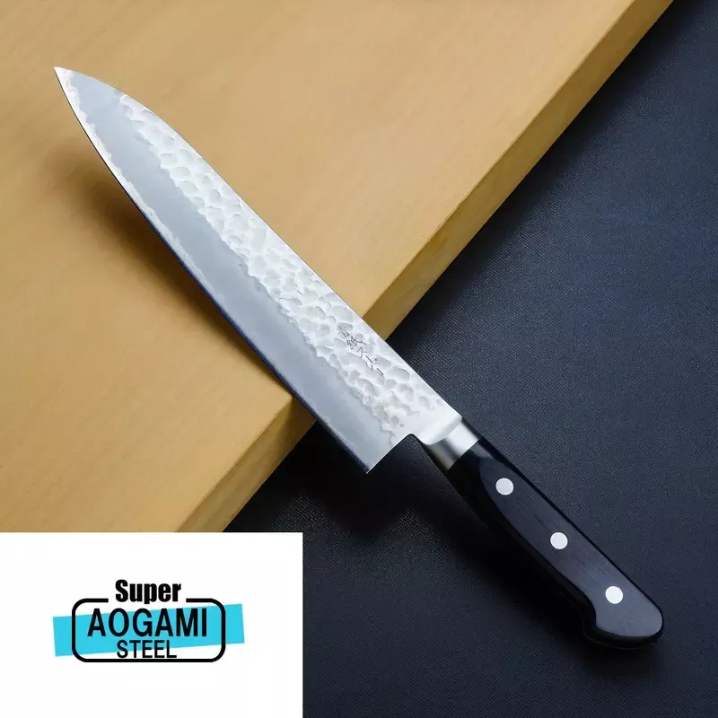 ”AO-UMA ” Gyuto (Chef ’s Knife) Aogami Super Steel, Hammered Pattern, 210mm
