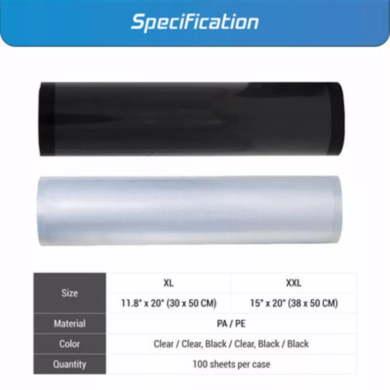 Zipper Presheet Vacuum Seal B/C 100 ct